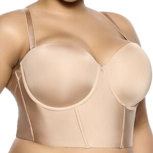 Felina Body Veil Longline Strapless Bra - Seamless Contour Underwire Bra, Adjustable Convertible - View #10